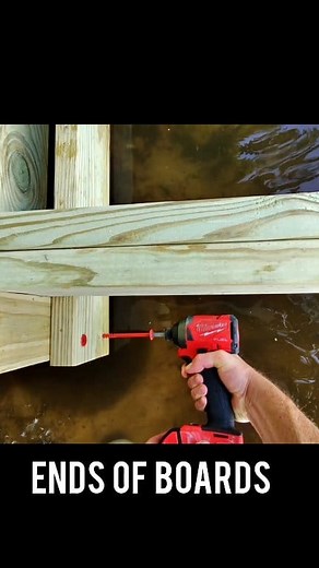 1.3M views · 2.9K reactions | Ends of boards we still pilot hole so we don't crack the ends #milwaukeetools #makita #predrill #pilothole #framing #dock #deck #lakehouse #tips #hacks #drill #impactdrill #revivehome #fasteners | Revive Home Tips | Facebook