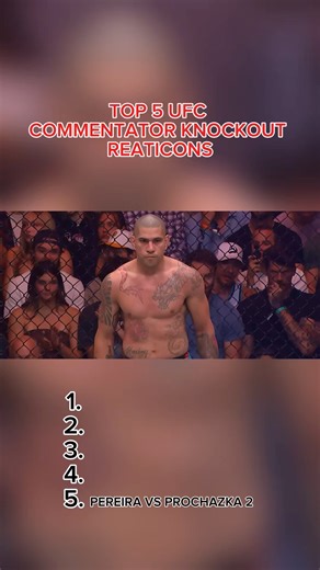 TOP 5 UFC COMMENTATOR KNOCKOUT REACTIONS!😱🔥 #ufc #reaction #mma #joerogan #viral #shorts