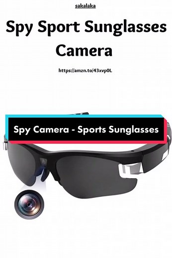 Spy Sport Sunglasses Camera Hidden Video Sunglasses, 1080P HD Action Camera Glasses Video Recording Sunglasses, Unisex Sport Design, Wearable Sports Outdoor Video Recorder Camera for Outdoor Sports#keepsafe #protect #hiddencamera #spycamera #justiceforjeff #3rdeye #pinholecamera #kaamacho @Amazon
