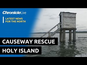 Six people rescued from Holy Island causeway after abandoning car