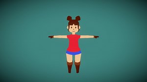 Low-poly girl - 3D model by cullen (@cullenddwyer)