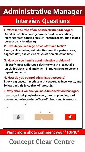 Administrative Manager Job Interview Questions and Answers | Admin Manager Interview Questions