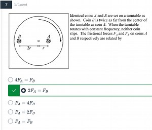 Identical coins A and B are set on a turntable as shown. Coin B... | Filo