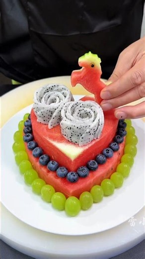 A Watermelon Surprise for My Daughter's Birthday 🎂🍉 | how to make fruit cake #shorts #shortsfeed​