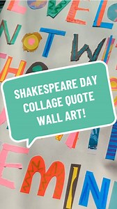 🎭Collage Quote Wall Art for Shakespeare Day!🎭 Join @rosieandramonamake as she demonstrates how to make your own collage quote wall art inspired by Shakespeare himself! ⭐YOU WILL NEED ⭐ 🖍️ A3 Paper 📜 Scrap Paper (multiple colours) 🎨 A Shakespeare Quote! ✂️ Scissors 📌 Tape or Glue Rosie’s fun art and craft sessions are for everyone, with no crafting skills or experience necessary. Head to our bio to discover more from The Virtual Village Hall! 🔗 Show us your finished photo by tagging us! 🎉