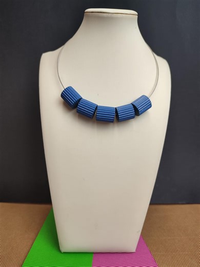 Blue Paper Bead Choker Necklace – Handmade Paper Bead Necklace – Eco Friendly Jewelry – Lightweight Handmade Necklace – Gift for Her - Etsy