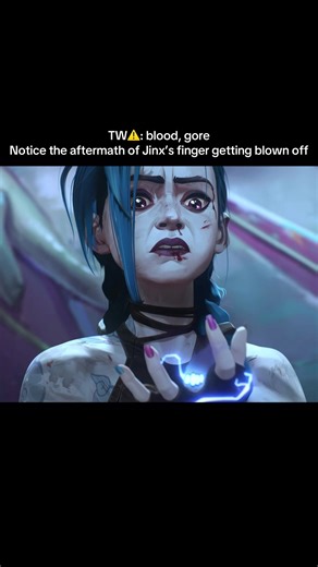 Jinx’s Finger Aftermath in Arcane - Blood and Gore