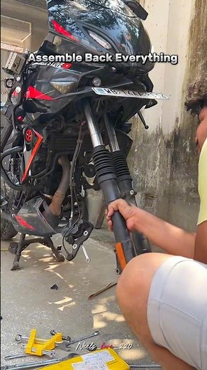 Fork boot installation in pulsar220, pulsar220 modified, fork cover install in bike, #shorts