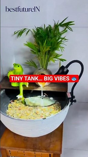 DIY Mini Fish Tank with Waterfall (you don't realize) 🔴 #lifehacks #aquascape #usashorts #fishtank