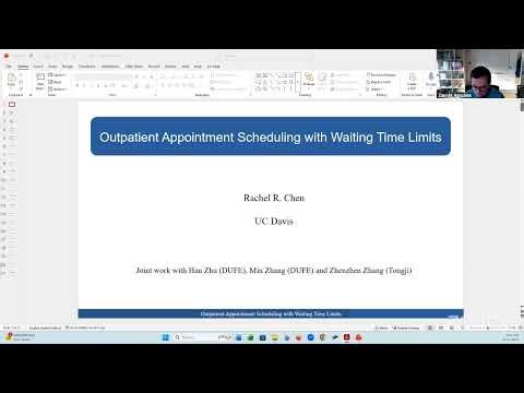 [Scheduling seminar] Rachel R. Chen (UC Davis) | Outpatient Appointment Scheduling