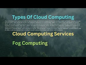 Information Technology Grade 12 Unit 2: Types Of Cloud Computing, Cloud Computing Services