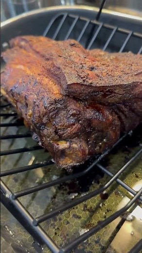 Roasted pork butt low and slow in the oven