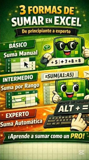Formas de SUMAR en Excel: Básico, Intermedio y Experto #juancarlosrivastovarexcel