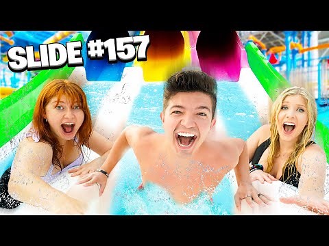 Riding EVERY Slide in a WATER PARK for $1,000 Challenge!