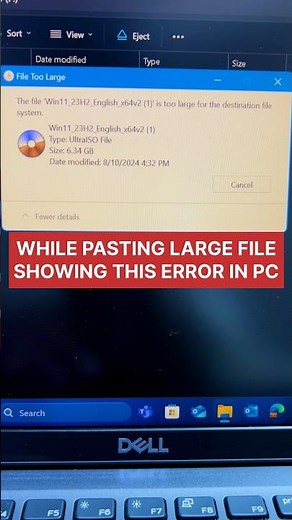 Issue fix, “the file is too large for the destination file system, don’t worry follow this method.
