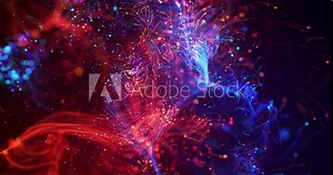 Abstract Optical Fibers 3D Animation. High Speed Internet. Electrical Signals Flowing Inside Of Complex Network. Technology Related 3D Animation.