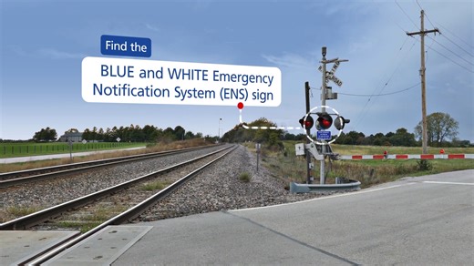 Do you know what to do if stuck or stalled on railroad tracks? Find the Blue and White sign to save your life. | Operation Lifesaver Inc.
