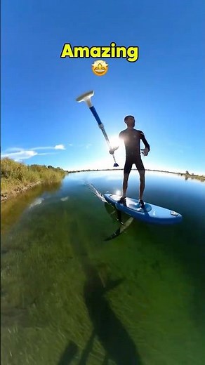 SUP Foil Flat Water Paddle Up becoming Easy #shorts #supfoil #pumpfoil #hydrofoil #foil