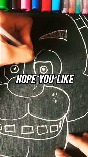 "Drawing Freddy Fazbear using only White Color."✍️🧸|"One color art Challenge🎨🔥"#Fnaf#Artshorts#Posca