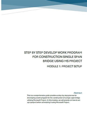CPM Microsoft Project | Single Span Bridge Construction| Step-by-step MS Project Module 1: Project Setup | Civil Engineering Planner - Etsy