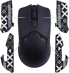 Hyekit Mouse Grip Tape for Razer Viper/Viper Ultimate Anti-Slip Grip Tape for Mouse - Sweat Resistant - Easy to Use Self-Adhesive Design - Pre-Cut - Professional Mice Upgrade Kit (Black)