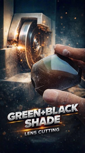Square Shape Green Shade Lens Cutting | How ato Cut Green Colour Lens Manually