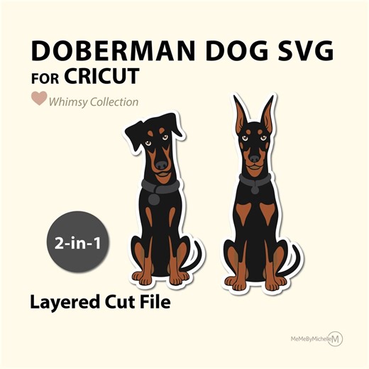 Doberman SVG – Layered Dog Cut File - Etsy