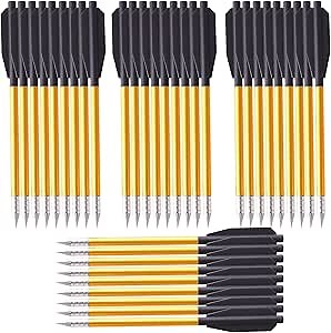 JMOO Crossbow Bolts, 36 pcs 6.3 Inches Crossbow Arrows, Aluminium Mini Crossbow Arrows Bolts for 50-80lb Crossbow Archery Pistol, Kids Adults Outdoor Hunting Target Practice