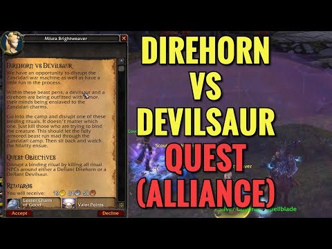 Direhorn Vs Devilsaur Quest (ALLIANCE) (WoW MOP)