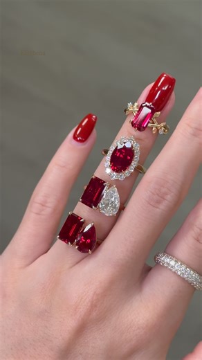 EARTHENA on Instagram: "Ruby dreams, diamond accents, timeless luxury. ❤️‍🔥 A symphony of passion and elegance in every detail. ♥️ ruby engagement ring // ruby ring // oval ruby diamond halo ring // emerald cut ruby ring // ruby cocktail ring // statement ruby jewelry // luxury ruby rings Beverly Hills // fine ruby and diamond rings // Earthena Jewelry ruby collection #Earthena #earthenajewelry #ruby #rubycocktailring #rubyrings #rubyengagementring"