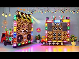 How To Make Mini DJ Setup with cardboard at-home | how to make mini dj and light | dj wala gadi