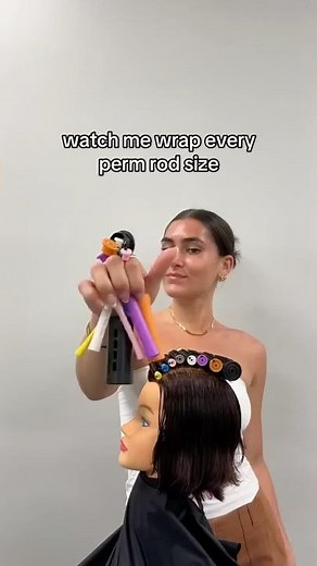 Watch me wrap every perm rod size #perming #curls #perming #hairvideos #permwrap