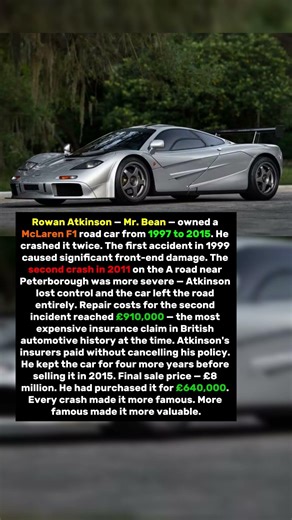 Rowan Atkinson Crashed His McLaren F1 Twice. The Repair Bill Was £910,000. He Never Sold It