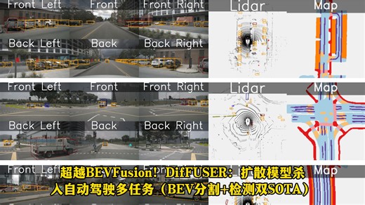 超越BEVFusion！DifFUSER：扩散模型杀入自动驾驶多任务（BEV分割 检测双SOTA）