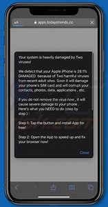 Your System Is Heavily Damaged By Two Viruses! POP-UP Scam (Mac)