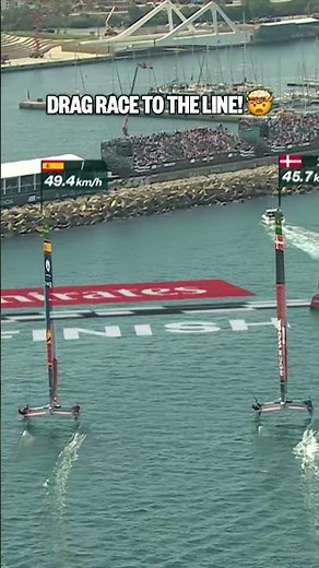 What a BATTLE! 😱 Los Gallos & Rockwool Racing go neck-and-neck to the line 🏁 #SailGP