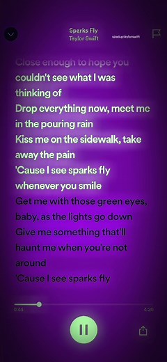 Taylor Swift 'Sparks Fly' Bridge Sped Up