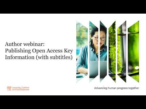 Author webinar: Publishing Open Access - Key Information (with subtitles)