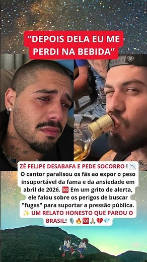 ZE FELIPE: O desabafo emocionante sobre ansiedade e pressão que paralisou a web agora! ✨🆘