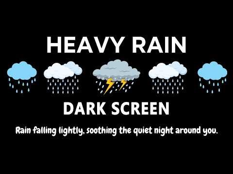 Rain and Thunder Ambience | BLACK SCREEN | Relaxing Night Audio