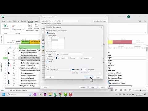 How to add ALL holidays for MANY years in MIcrosoft Project