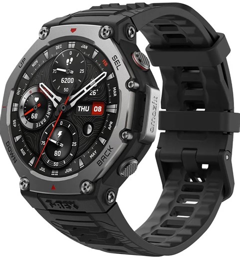 Open Box Amazfit T-Rex 3 Military Smart Watch 48mm, Fitness Watches with GPS (with Privacy), AI, Voice Control, Offline Maps, for Android or iPhone, 170 Sports Modes, 328ft Water-Resistant, Black