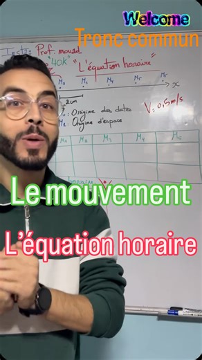 Prof Mouad on Instagram‎: "Tronc commun : L’équation horaire #physique #chimie #mécanique #vitesse #tronccommun #sciences #maroc #تعليم #résumé #partagez"‎