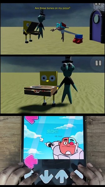 Guys Look But Cyborg Vs Spongebob Mod - Friday Night Funkin' Mobile Game