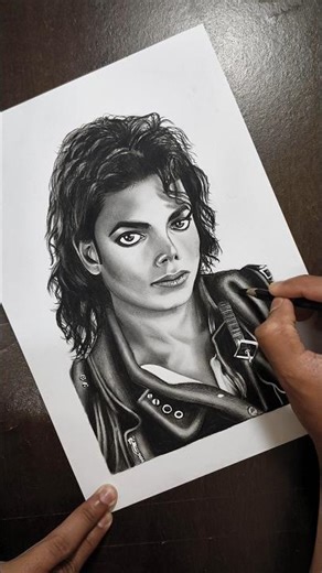 Micheal Jackson Realistic Drawing #michaeljackson #mj #shorts #drawing