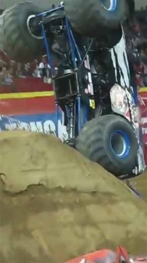 Sometimes those FMX ramps can come outta nowhere! Bounty Hunter sets a wheelie down a little too late and nearly does a backflip on the FMX ramp! #monstertrucks #monsterjam | Indy Monsters
