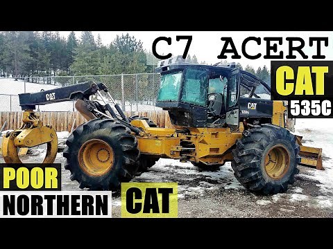 ACERT C7 ENGINE: BELT TENSIONER, IDLER PULLEY, AC COMPRESSOR. Caterpillar CAT 535C Grapple Skidder.