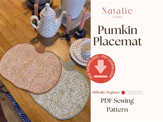 Pumpkin Placemat Sewing Pattern PDF | Fall Table Decor | Halloween | Thanksgiving | Beginner Pattern | Quilting | Autumn Table Settings - Etsy