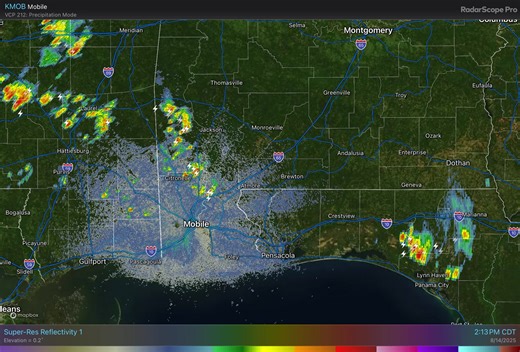 Radar Update 3:20 PM: Isolated showers and storms will continue across the area this afternoon into early evening. For the most part these will bring beneficial rains, but can’t rule out a stronger storm or two with gusty winds and small hail. | US National Weather Service Mobile Alabama