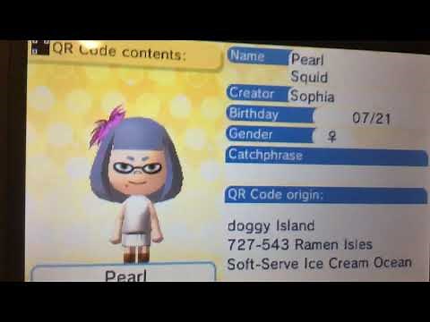 Tomodachi Life: Mii QR codes Splatoon 2 Pearl and Marina